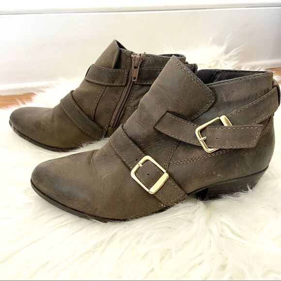 Steve Madden Ripleyy Leather Buckle Booties Size 7 1/2 - Picture 2 of 9
